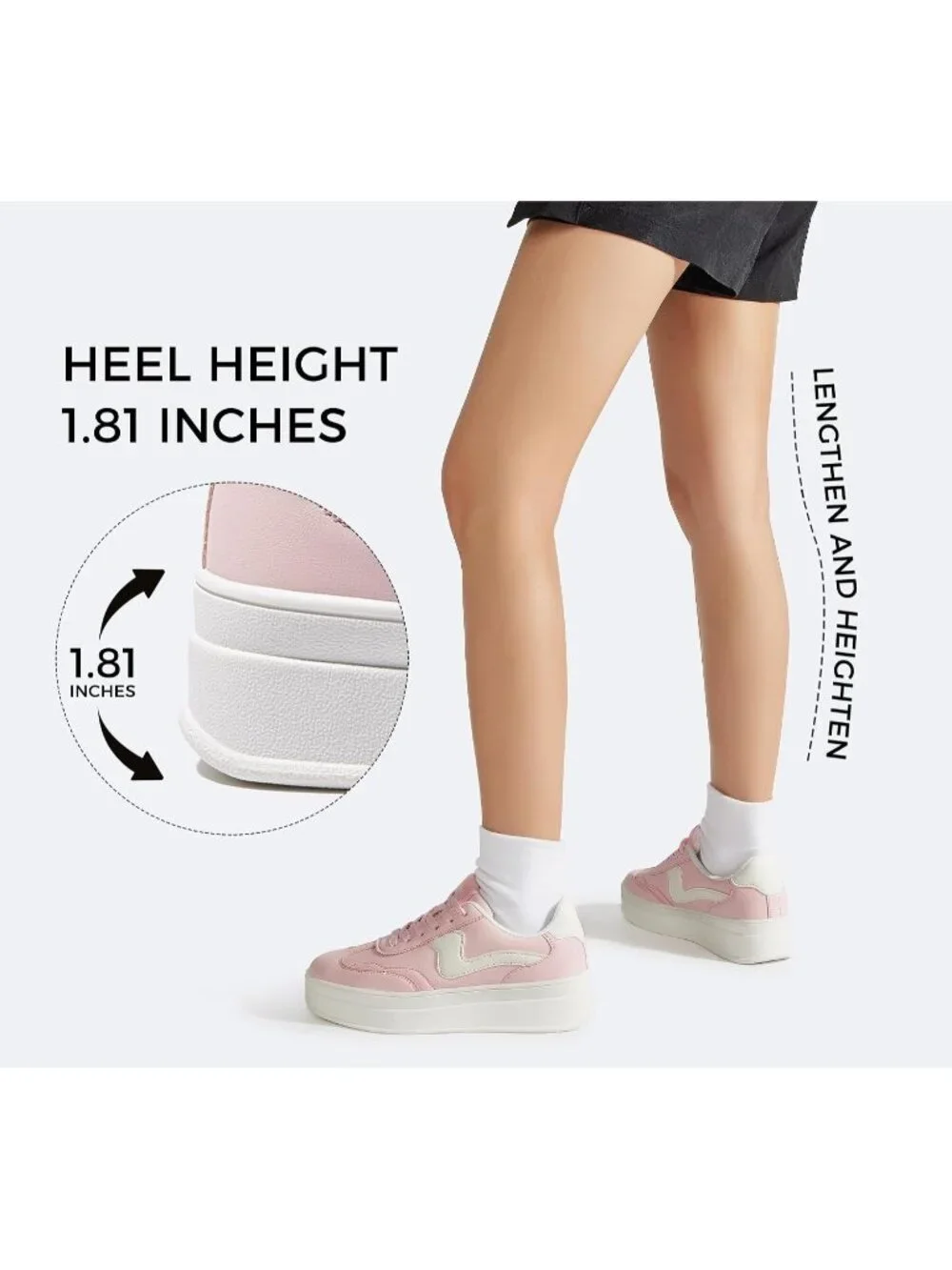 🆕Women's Pink Platform Fashion Sneakers Thick Sole Casual Walking Shoes
